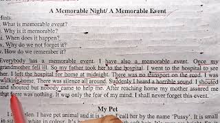 A memorable night / a memorable event paragraph