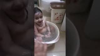 Chiku Enjoying bath in the tub #cutebaby #kidsvideo #viral #kidsvideo