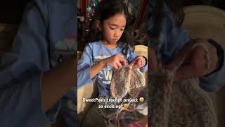 My 8 years old crocheting 🧶😍 She’s getting so good at this ❤️