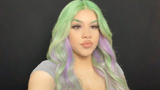 How I dye my hair minty green with purple highlights Ft. Supernova Hair