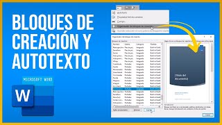 Cómo insertar BLOQUES DE CREACIÓN o ELEMENTOS RÁPIDOS en Word