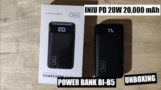 INIU PD 20W 20,000 mAh Powerbank BI-B5 Unboxing