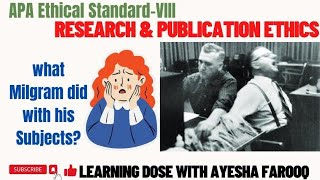 Research and Publication Ethics| APA Ethical Standard VIII (part1)| Ethical Issues in Psychology