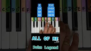 All of me - John Legend, piano tutorial, jak zagrać na pianinie #pianotutorial #pianino #piano