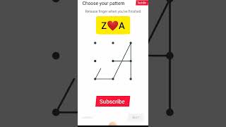 Z❤️A love pattern lock #viral #pettern #shorts #love