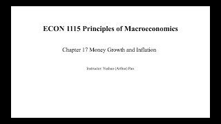 Chapter 17 Money Growth and Inflation