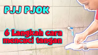 PJJ PJOK, 6 Langkah cara mencuci tangan, MI Miftahul Akhlaqiyah