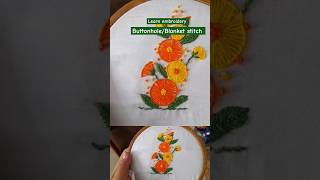 Buttonhole/Blanket stitch   hand embroidery #shorts