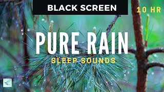 Pure Rain Sounds For Sleeping 10 Hours. With Black Screen.