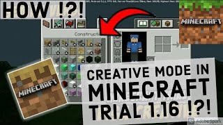 Minecraft| Can we play Creative Mode in Minecraft Trial 1.16 ?| Keep watching to find out!!! (EPIC).