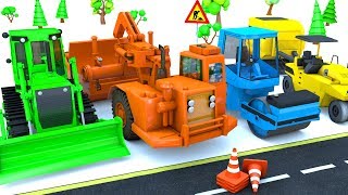 Colors for children to learn with Engineering vehicles and Road construction trucks for kids