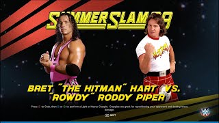 Bret The Hitman Hart VS Rowdy Roddy Piper - WWF Classics - WWE 2K23