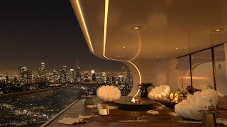 Cityscape Jazz Nights - Serene Apartment Ambiance for Tranquility and Productivity 🌃🎻