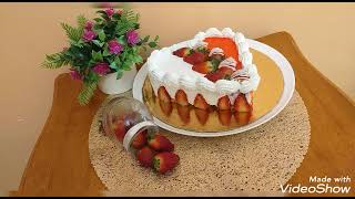 🍰🍰 tarte au fraise 🍓🍓                           😍بطريقةسهلة 👌.... و غير مكلفة