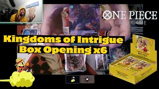 One Piece Card Game Kingdoms Of Intrigue OP04 6 Box Opening!!!