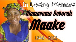 Mamarumo Deborah Maake Funeral Service