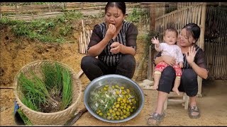 Harvest palanquin, pick white fruit to eat