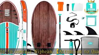 Niphean Inflatable Stand Up Paddle Board with SUP Accessories, 5mm Double Anti-Slip EVA Deck, 10’6’