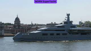 NEW 250 million $ | 90m Superyacht NORN | On Board Helicopter | Departing London