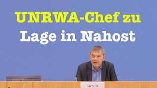 UNRWA-Chef Philippe Lazzarini über die Lage in Gaza & Israel | BPK 16. Oktober 2024