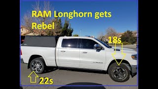 Ram Longhorn gets Rebel wheels and tires. Bye Bye OEM 22s.