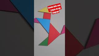 Cavalo feito com 7 peças de um Tangram #tangram #desafio #diversão