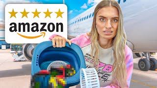 Je TESTE LES OBJETS AMAZON les PLUS INSOLITES de voyage (ça existe ça???)