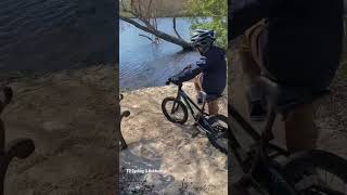 Small private beach at home #shortsvideo #kidsbike #homesweethome #cycling #beachfront #shorts