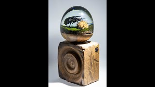 Woodturning - how to make The Beetle egg. Composition in epoxy resin and nut tree