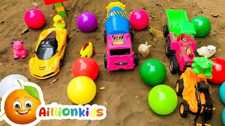 Truck Run off rode with Car play toys | Aillion Kids Nursery Rhymes & Kids Songs