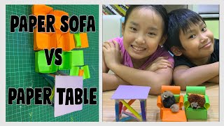 Paper Sofa & Table Tower Challenge | 10kg 무게도 버티는 종이 쇼파!