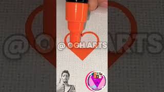 🔅 How to Draw Heart "🧡" with Posca Orange Pen Step By Step, EASY? #shorts