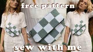 checkerboard quilted clutch using scraps! | sew with me