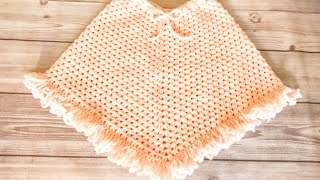 Poncho de Croche infantil Professora Simone Eleoterio