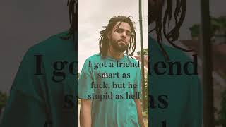 J Cole - on the street Verse #shortsvideo #jcolelyrics