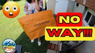 I TRIED TO STOP HER FROM BUYING THIS! Finding Louis Vuitton at a Yard Sale!