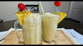 COMO HACER UNA PIÑA COLADA TROPICAL! FACIL Y DELICIOSA.