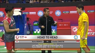 BWF 2018 Kento MOMOTA (JPN)  vs Jonatan CHRISTIE (INA) #bwf