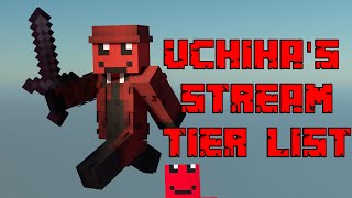 Uchiha's Stream Tier List (PART 1)