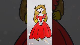 How to Princess with letter A // how to draw a cute girl #shorts #creative