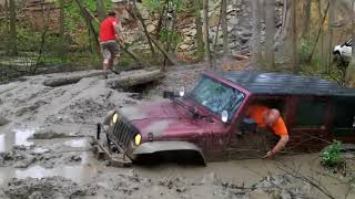 Jeep off road in mud