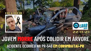 (VÍTIMA IDENTIFICADA) Jovem MORRE após colidir carro em árvore na PR-549, em Corumbataí do Sul-PR