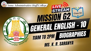 Mission G2 | English Class 10 - Live | 11am to 2pm | Ms. K. R. Saranya