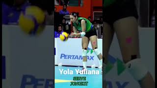 serve jungkit Yola Yuliana penuh keindahan #shorts #proliga #yolayuliana #volicantik #voliindonesia