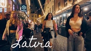 🇱🇻 RIGA LATVIA NIGHTLIFE DISTRICT 2024 4K Walking Tour | Old Town Riga City Festival 2024