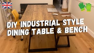 DIY Industrial Style Dining Table and Bench With No Previous Experience [OMG]