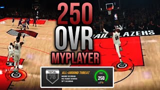 250 OVR MYCAREER PLAYER IN NBA2K22! DRAINS FULL COURT SHOTS AND DUNKS FROM THE FREE THROW LINE!