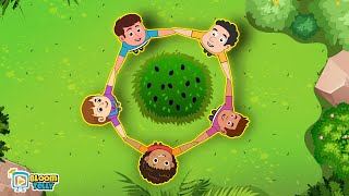 Here We Go Round the Mulberry Bush Nursery Rhyme | Super Simple Songs (Bloom Telly Nursery Rhymes)