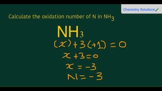 How to calculate the oxidation number of Nitrogen in NH3(Ammonia). #shorts