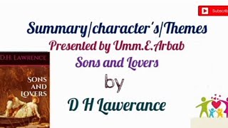 Summary of sons and Lovers novel by D H Lawrence /Explained in urdu #characters #themes #youtube